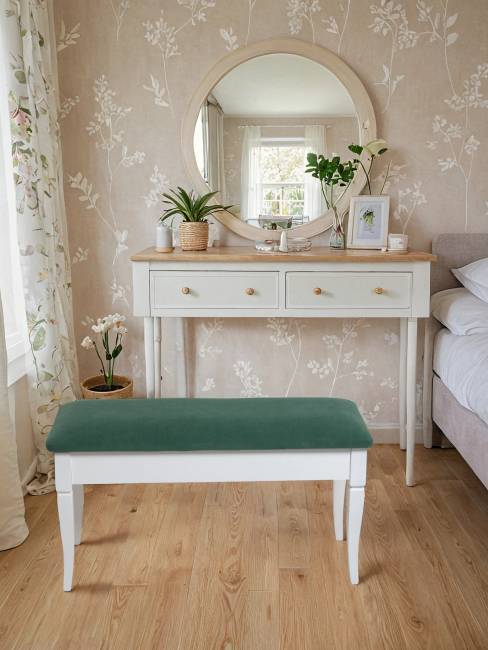 Банкетка Вивальди М с ящиком белый, ткань зеленый Банкетка Вивальди М с ящиком белый, ткань зеленый