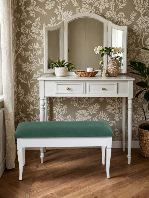 Банкетка Вивальди М с ящиком белый, ткань зеленый Банкетка Вивальди М с ящиком белый, ткань зеленый