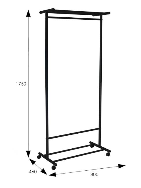 Вешалка напольная на колесах М 9 чёрный Вешалка напольная на колесах М 9 чёрный