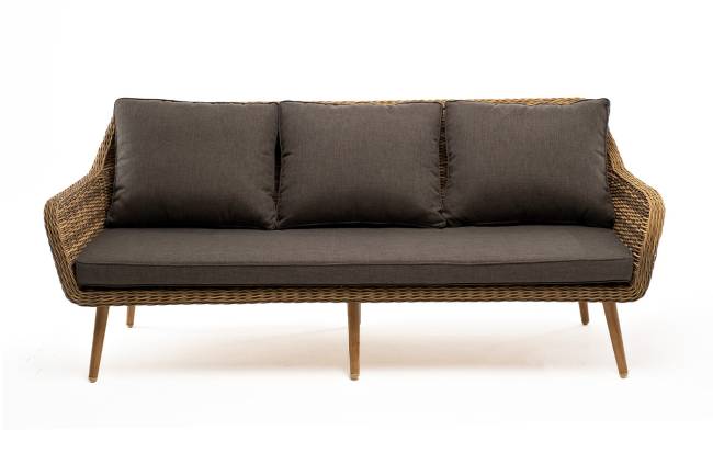 "Прованс" диван из искусственного ротанга трехместный, цвет соломенный "Прованс" диван из искусственного ротанга трехместный, цвет соломенный