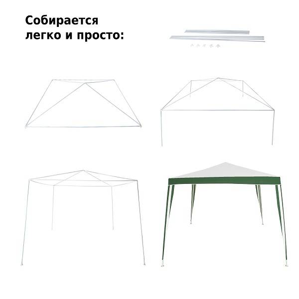 Тент садовый Green Glade 1017 2,4х2,4м/3х3х2,5м полиэстер Тент садовый Green Glade 1017 2,4х2,4м/3х3х2,5м полиэстер
