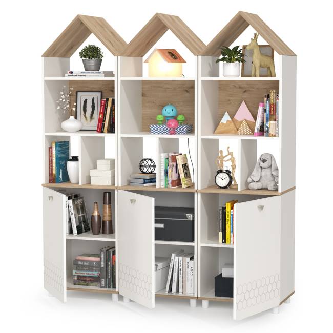 Набор из трёх комбинированных шкафов Эйп цвет белый/дуб белый Набор из трёх комбинированных шкафов Эйп цвет белый/дуб белый