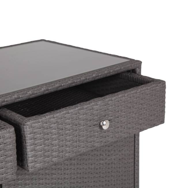 "Мальта" тумба плетеная из искусственного ротанга, цвет графит "Мальта" тумба плетеная из искусственного ротанга, цвет графит