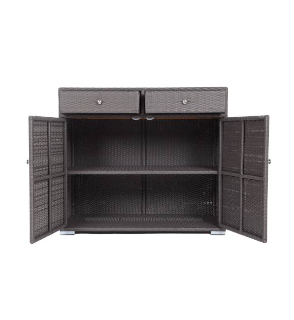 "Мальта" тумба плетеная из искусственного ротанга, цвет графит "Мальта" тумба плетеная из искусственного ротанга, цвет графит