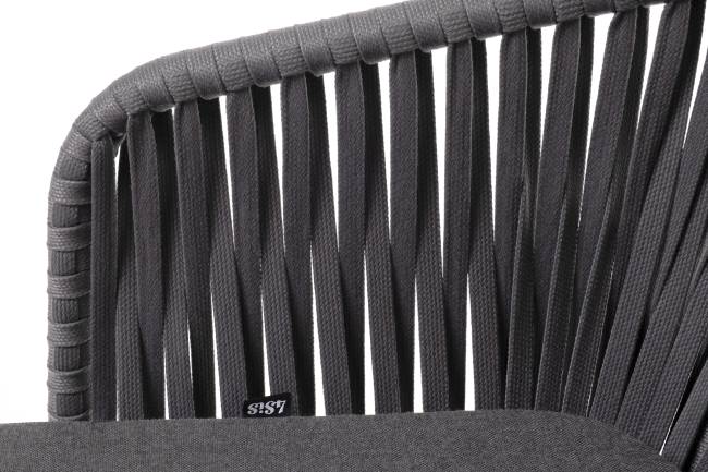 "Бордо" стул плетеный из роупа, каркас алюминий темно-серый (RAL7024) муар, роуп серый 15мм, ткань темно-серая 027 "Бордо" стул плетеный из роупа, каркас алюминий темно-серый (RAL7024) муар, роуп серый 15мм, ткань темно-серая 027