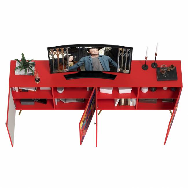 Два комода-тумбы Кармин цвет красный/белый