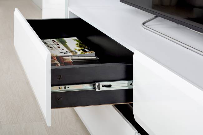 Стенка для гостиной Сидней № 7 цвет белый/чёрный/фасады МДФ белый глянец Стенка для гостиной Сидней № 7 цвет белый/чёрный/фасады МДФ белый глянец