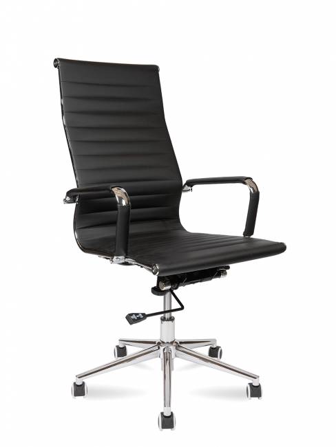 Комплектующие кресел / Техно ковш / хром / черная экокожа Комплектующие кресел / Техно ковш / хром / черная экокожа