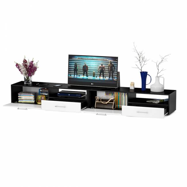 Тумба под ТВ Ларго 2,8 цвет венге/белый глянец