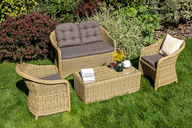 "Равенна" диван двухместный плетенный из ротанга, цвет соломенный "Равенна" диван двухместный плетенный из ротанга, цвет соломенный