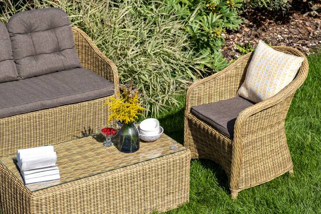 "Равенна" диван двухместный плетенный из ротанга, цвет соломенный "Равенна" диван двухместный плетенный из ротанга, цвет соломенный