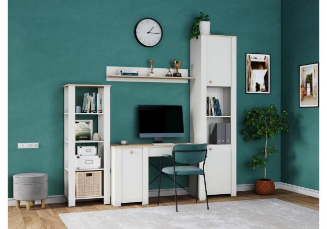 Джастин 13.354 белый PE шагрень / дуб белый exclusive OW D4430